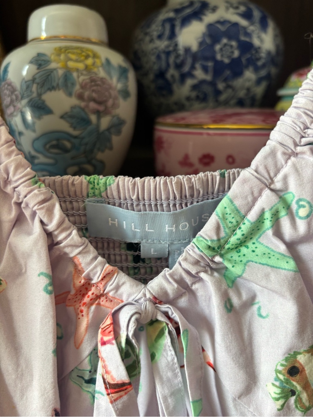 Hill House Lilac Sea Creature Tie-Front Dress - Picture 4 of 10